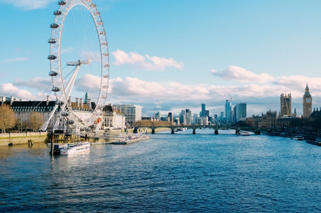 London Eye overlooking the River Thames